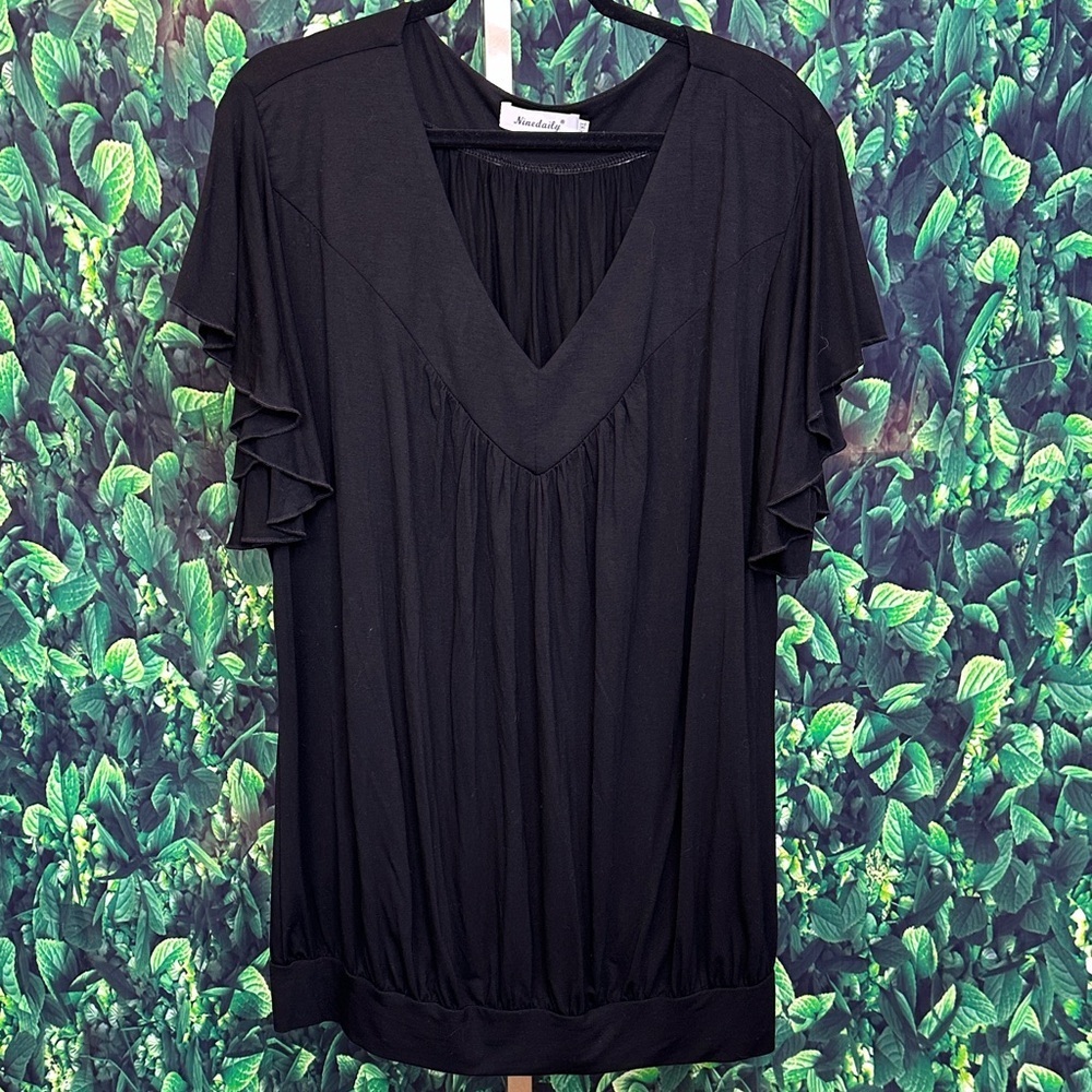 Black V-Neck Shirt  XXL